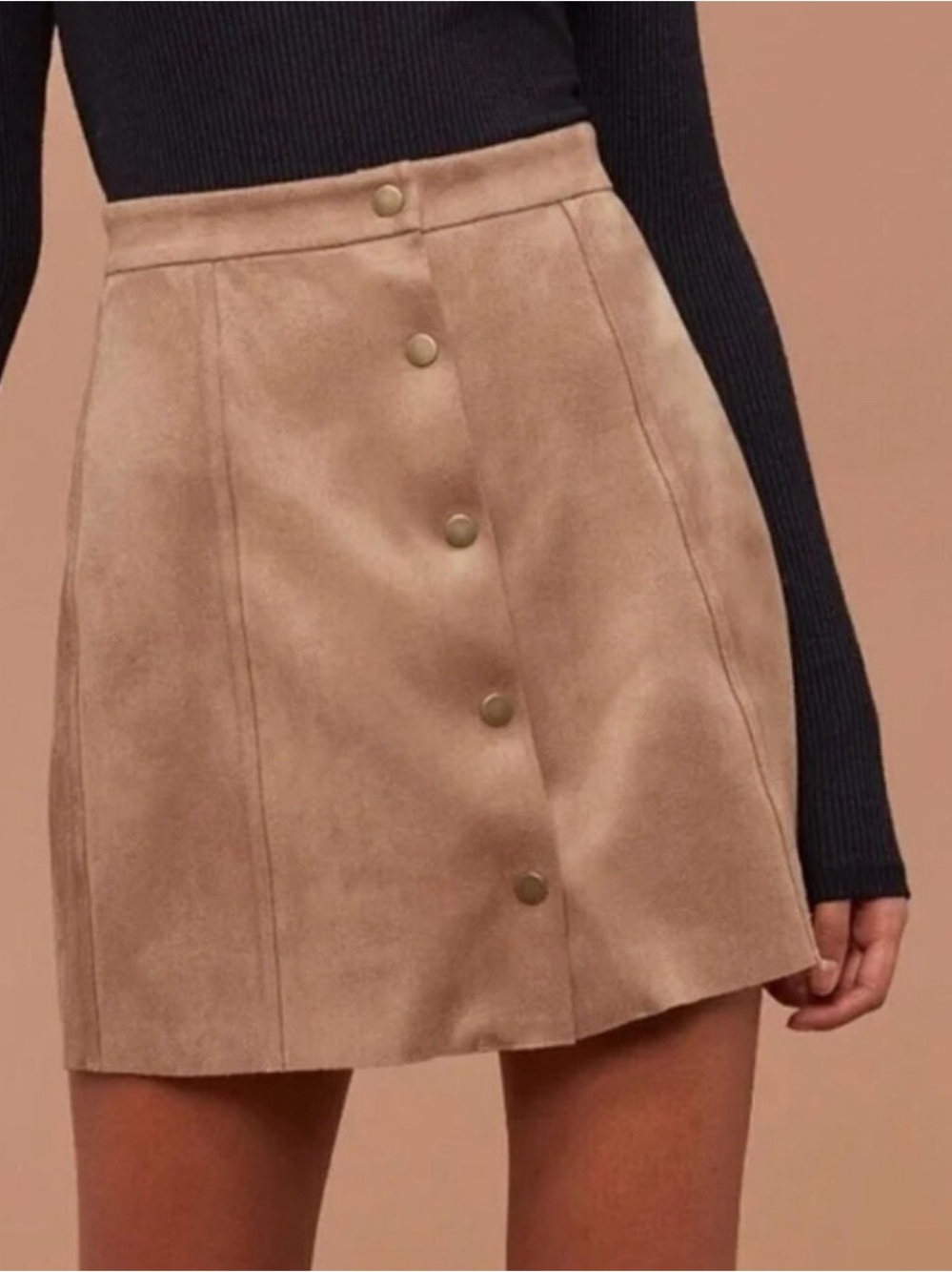 00/XS Wilfred SKIRT Faux Suede TAUPE TAN Mini Skirt/Skort ARITZIA